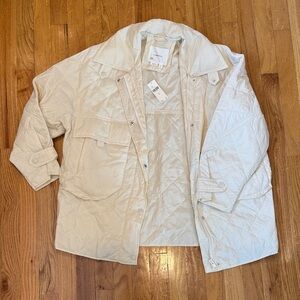 Anthropologie Cream Quilted Outerwear